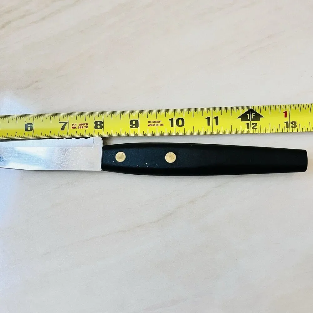 2 Vintage Robinson Knife USA Serrated Bread Knife Slicing/Carving Black Handle